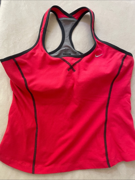 Nike Tops - Nike Pink Racerback Tank Top with Black Trim